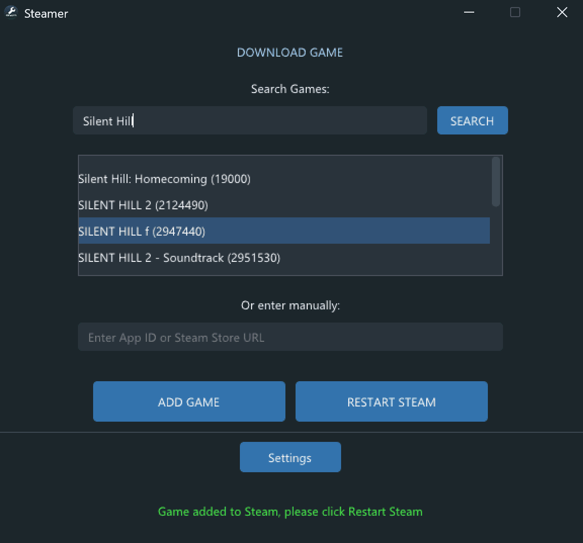 Step 1: Search for games
